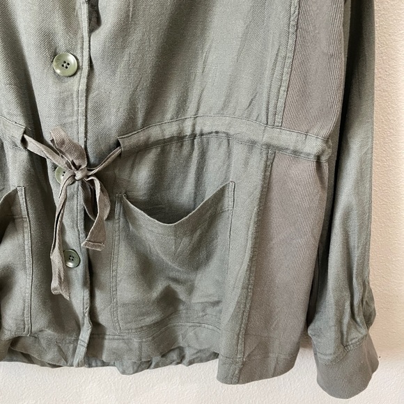 Splendid Soleil Soft Rayon Linen Blend Olive Green Jacket Size XL MRSP $178 NWT - Picture 3 of 7